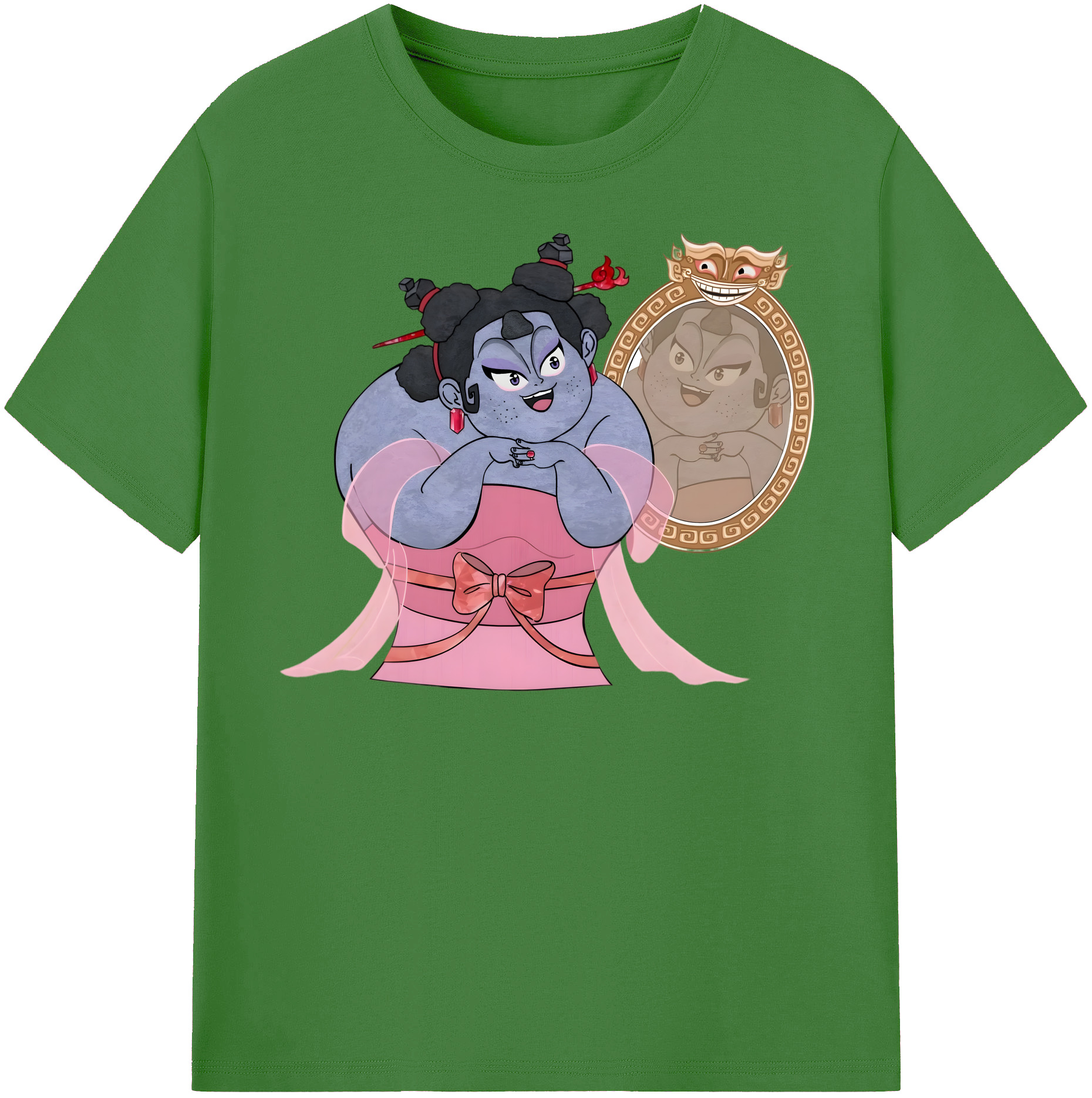 （画像用） Ne Zha 2 ナタ 魔童の大暴れ レディースカジュアルプリントTシャツ（綿100％）